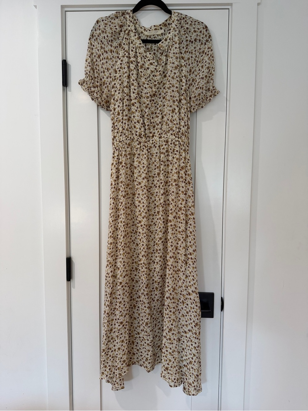 Rare Christy Dawn Ditsy Floral Midi Dress Puff Sleeve Size L